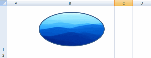 Shape with blipfill or picture fill in spreadsheet